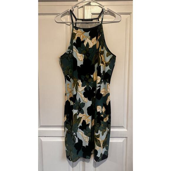 Boston Proper Size Medium Beyond Travel Shadow Florals High Neck Short Dress - Picture 1 of 14